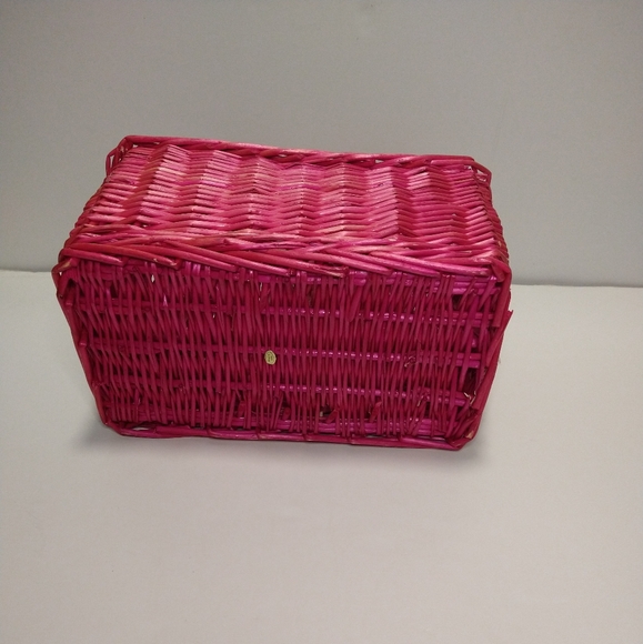 Utensil Caddy Pink Wicker - Picture 5 of 8